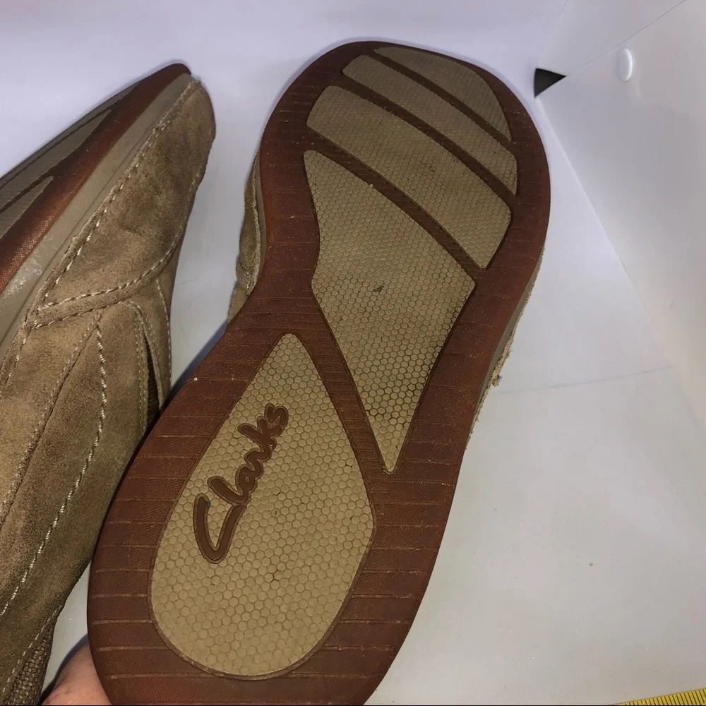 Clarks Tan Leather Loafer Shoes Men's‎ 11.5M Casual Neutral Comfortable